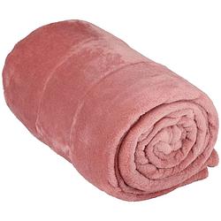 Foto van Arti casa fleece deken 150 x 200 cm - fleece plaid - 1-persoons plaid deken - roze - fleece/polyester