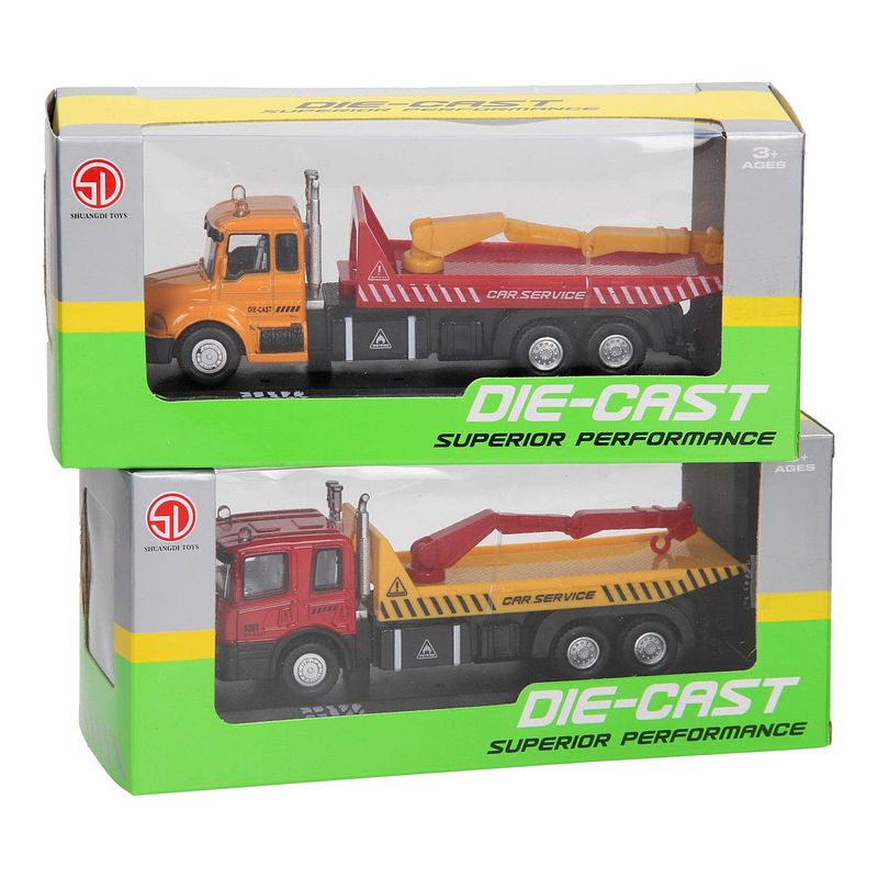 Foto van - die-cast truck met oplegger