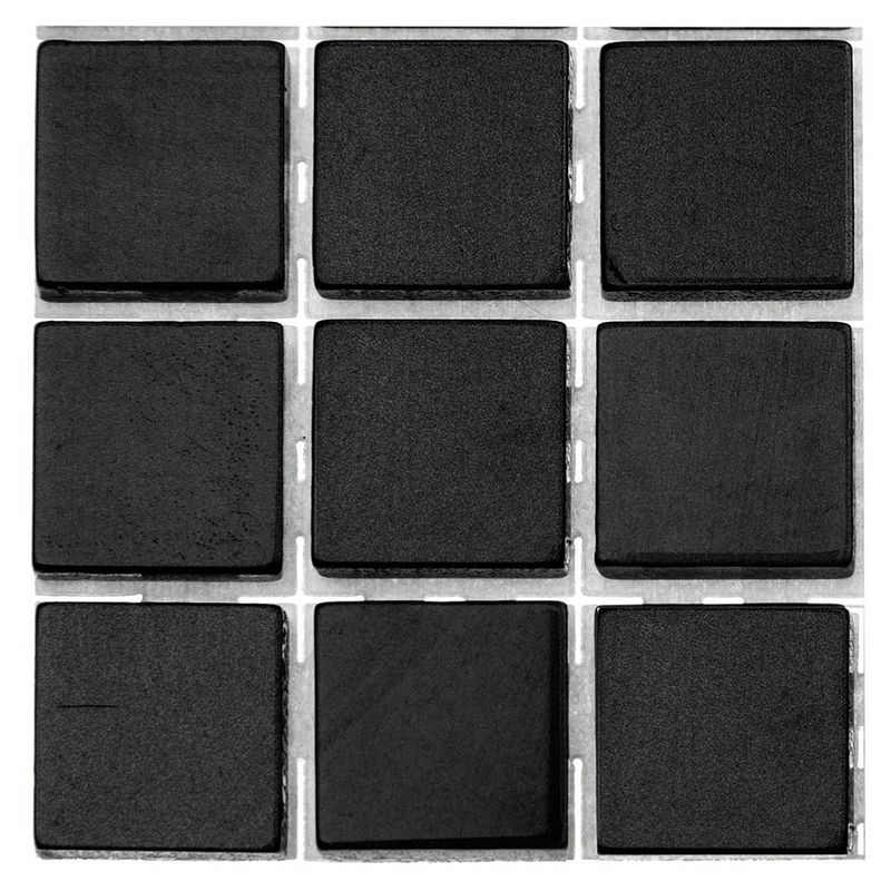 Foto van 63x stuks mozaieken maken steentjes/tegels kleur zwart 10 x 10 x 2 mm - mozaiektegel