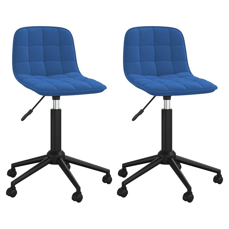 Foto van Vidaxl eetkamerstoelen draaibaar 2 st fluweel blauw