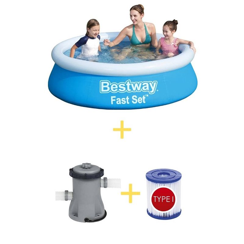 Foto van Bestway zwembad - fast set - 183 x 51 cm - inclusief filterpomp & filter