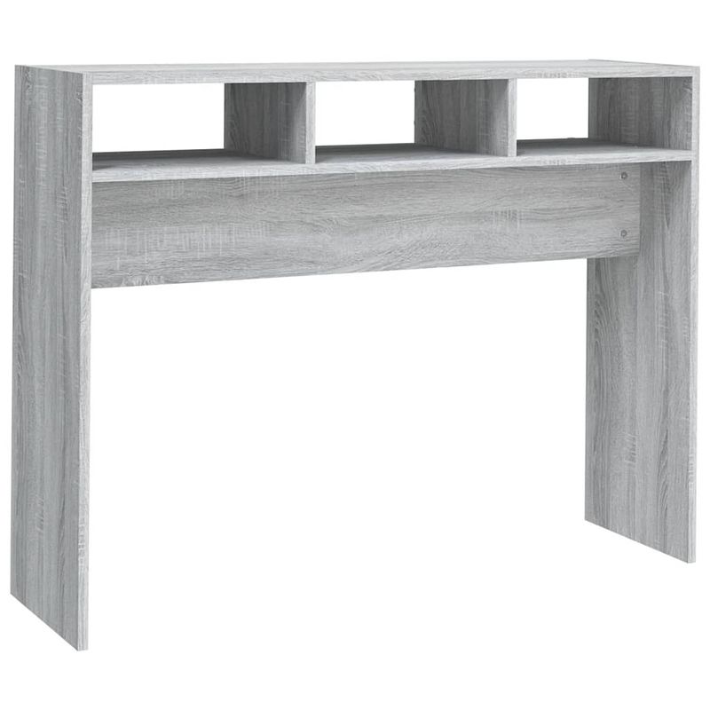 Foto van The living store wandtafel consoletafel - 105 x 30 x 80 cm - grijs sonoma eiken