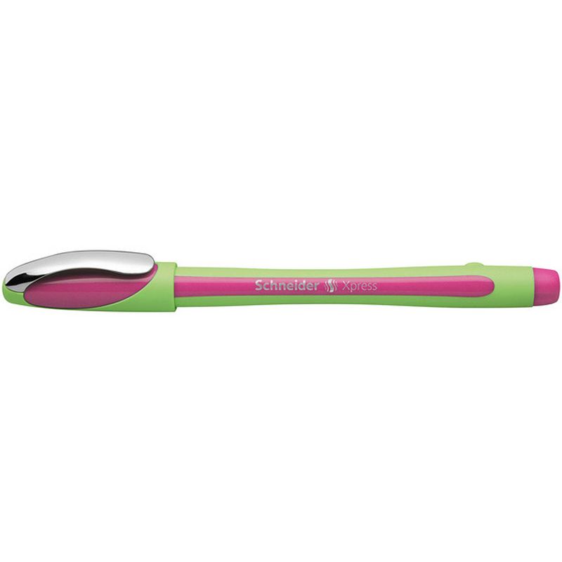 Foto van Schneider fineliner xpress 0,8 mm 14,6 cm rubber groen/roze