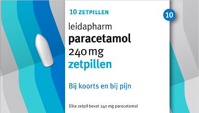 Foto van Leidapharm paracetamol zetpil 240mg