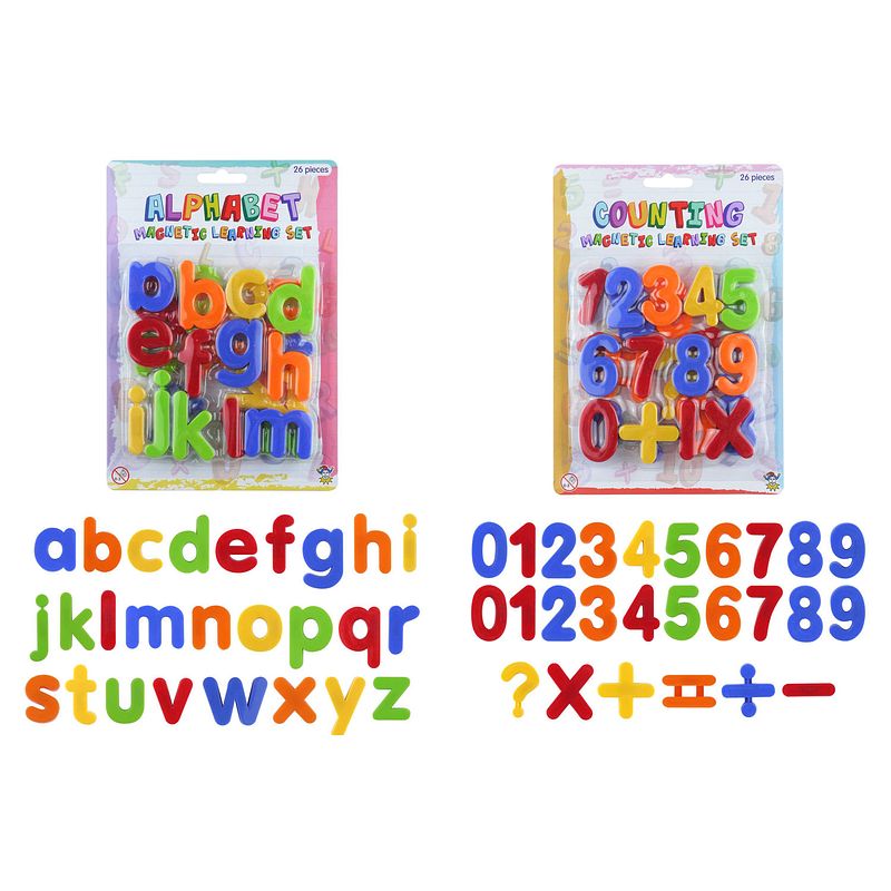 Foto van 1x set magnetische gekleurde alfabet speelgoed letters en cijfers 52 stuks 4 cm - magneten