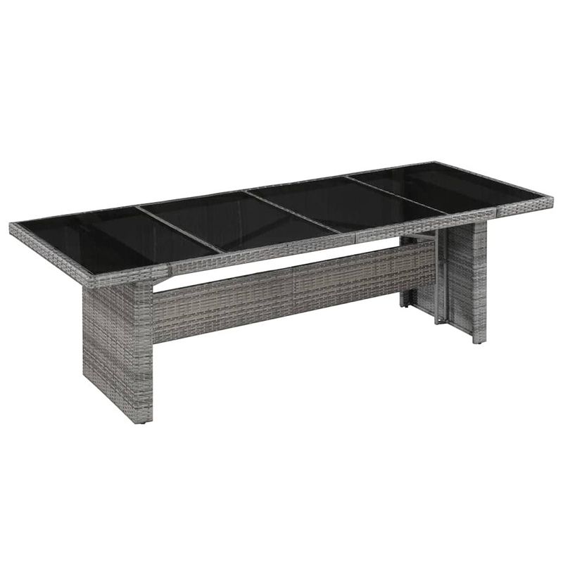 Foto van Vidaxl tuintafel 240x90x74 cm poly rattan en glas