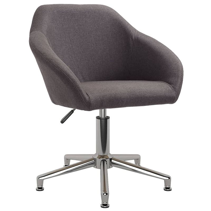 Foto van The living store draaibare eetkamerstoelen - stof - taupe - 63 x 56 x (76-88) cm