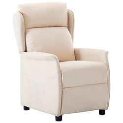 Foto van The living store leunstoel stof crème - fauteuil