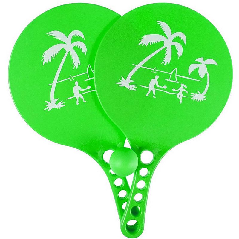 Foto van Kunststof beachball set groen - beachballsets