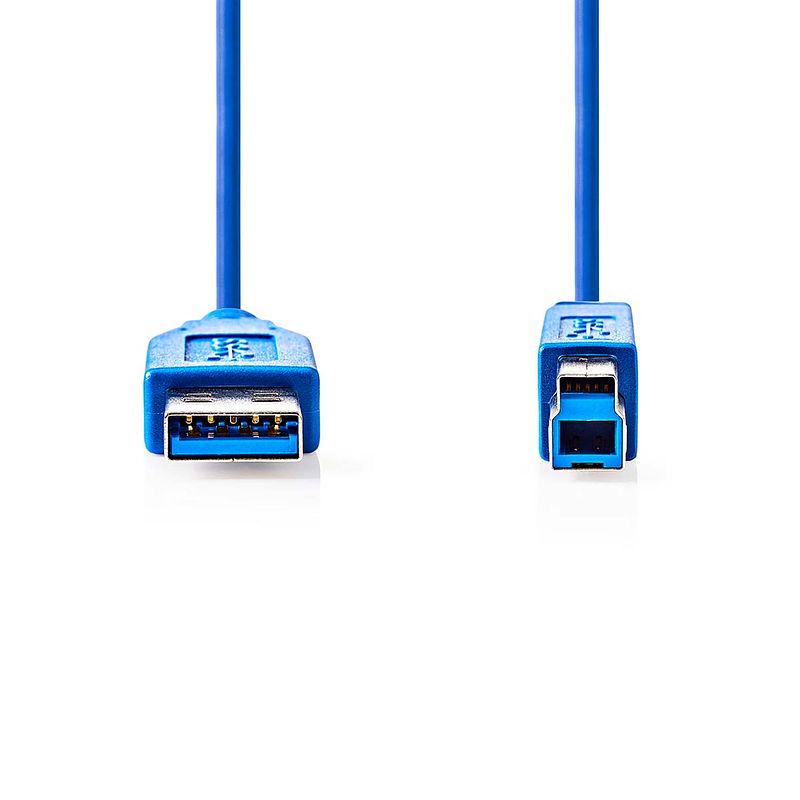 Foto van Nedis usb-kabel - blauw - 2.00 m