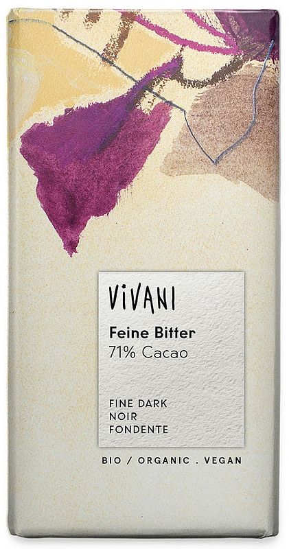 Foto van Vivani chocoladereep puur 71% cacao