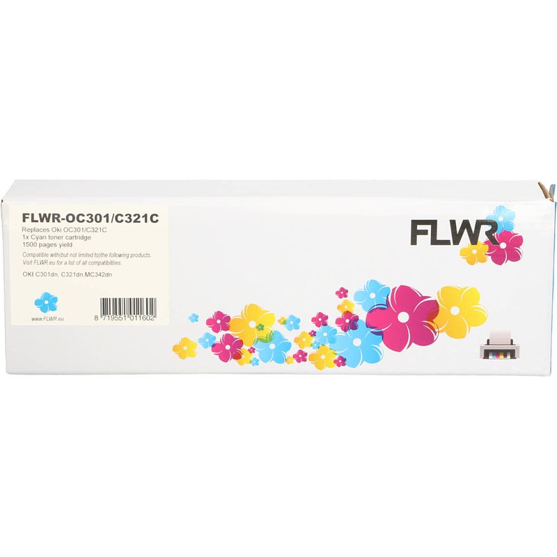 Foto van Flwr oki c301 / c321 cyaan toner