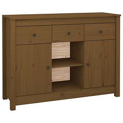 Foto van Vidaxl dressoir 100x35x74,5 cm massief grenenhout honingbruin