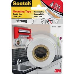 Foto van Scotch montagetape strong, ft 19 mm x 1,5 m, blisterverpakking