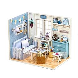 Foto van Ikonka diy modelbouw woonkamer - miniatuurhuisje fresh sunshine - miniatuur bouwpakket