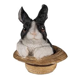Foto van Clayre & eef decoratie beeld 12*12*14 cm meerkleurig kunststof konijn