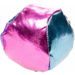 Foto van Lg-imports jongleerbal metallic 4 cm kunstleer roze/blauw