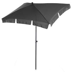 Foto van Zonnescherm - parasol - balkon parasol - rechthoek - knikbaar - 200 x 125 cm - grijs