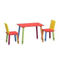 Foto van Kindertafel twee stoeltjes potlood design - speeltafel bouwtafel tekentafel kinderkamer