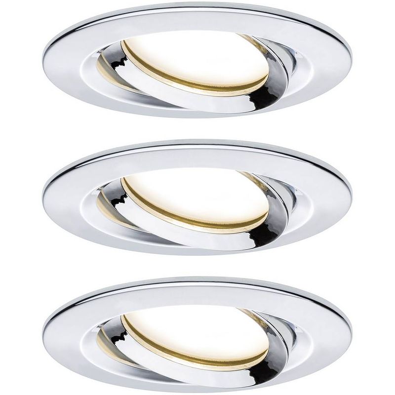 Foto van Paulmann nova plus inbouwlamp voor badkamer set van 3 stuks led led 20.4 w ip65 chroom