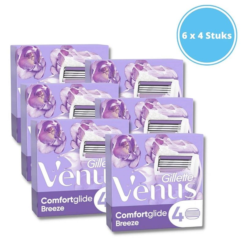 Foto van Gillette venus comfortglide breeze scheermesjes - vrouwen - 4 navulmesjes - 6 stuks