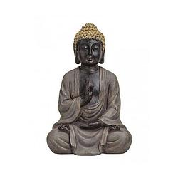 Foto van Boeddha beeld bruin/goud van polystone 40 cm - beeldjes