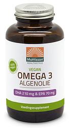 Foto van Mattisson healthstyle vegan omega 3 algenolie dha 210mg & epa 70mg capsules