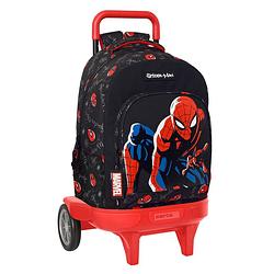 Foto van Schoolrugzak met wielen spiderman hero zwart (33 x 45 x 22 cm)