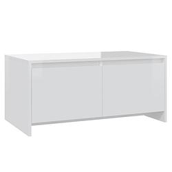 Foto van The living store banktafel - modern - hoogglans wit - spaanplaat - 90x50x41.5 cm