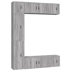 Foto van The living store tv meubel set - vintage - tv-meubels - 100x40x34.5 cm - grijs sonoma eiken