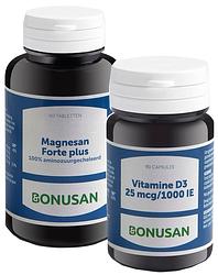 Foto van Bonusan magnesan forte plus + vitamine d3 25mcg/1000 ie combiset
