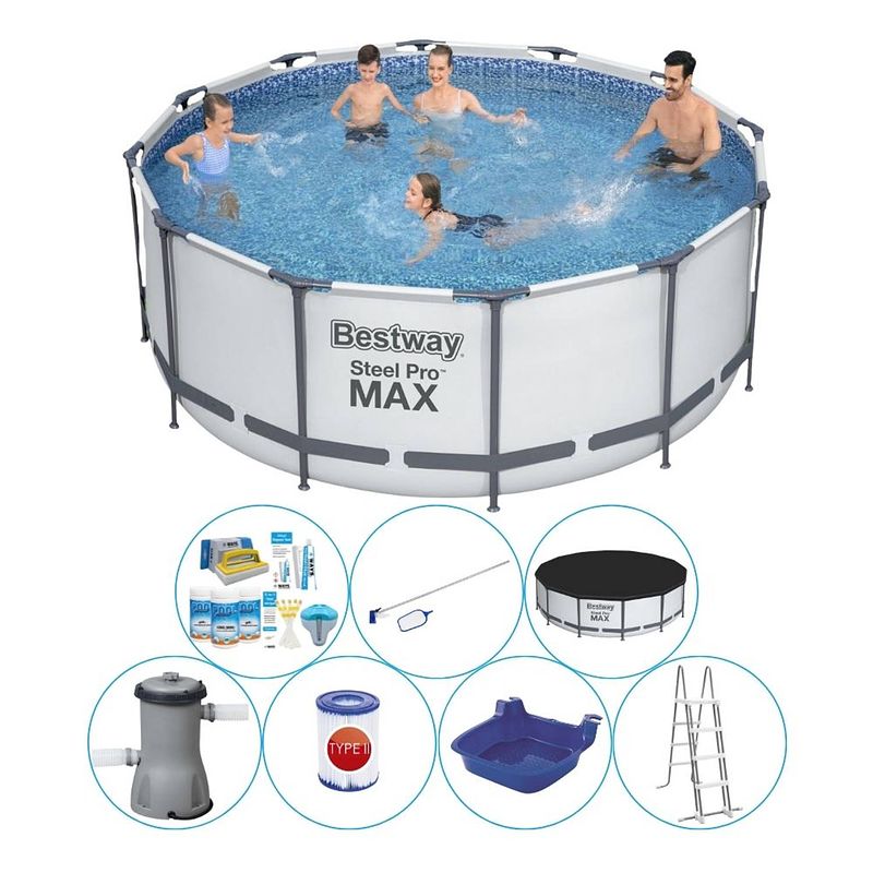 Foto van Bestway steel pro max rond 366x122 cm - zwembad comfort pakket