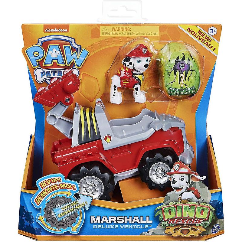 Foto van Paw patrol dino rescue themed vehicles marshall