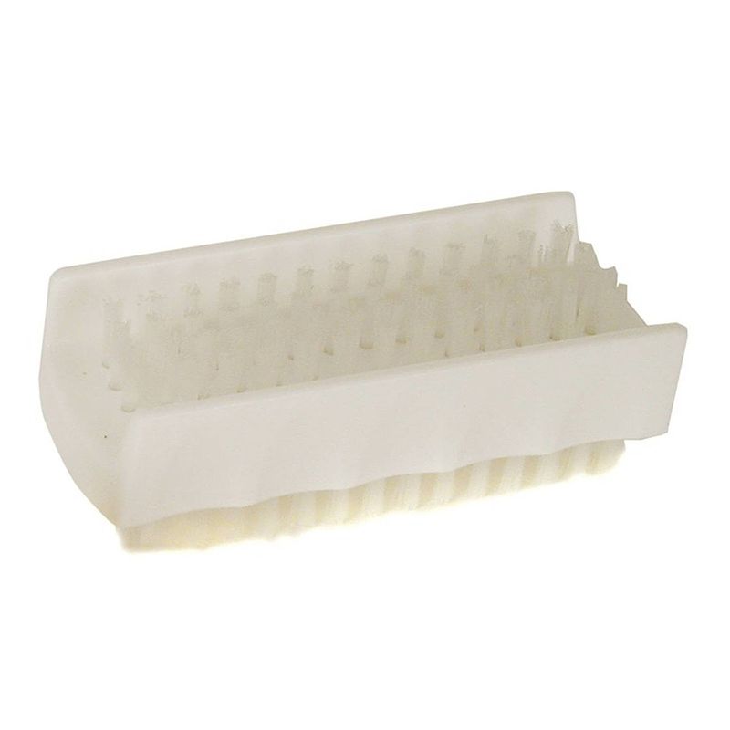 Foto van 10x tweezijdige witte nagelborstel van kunstof - nagelborstels