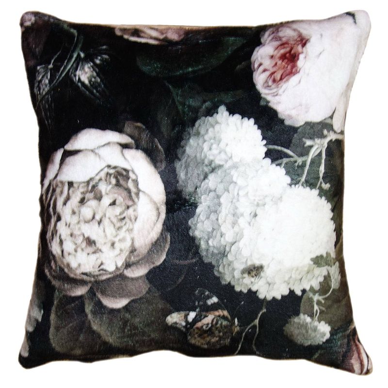 Foto van Clayre & eef kussenhoes 45*45 cm meerkleurig polyester vierkant bloemen sierkussenhoes kussen hoes meerkleurig