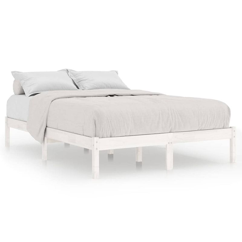 Foto van The living store bedframe - grenenhout - 160x200 cm - wit