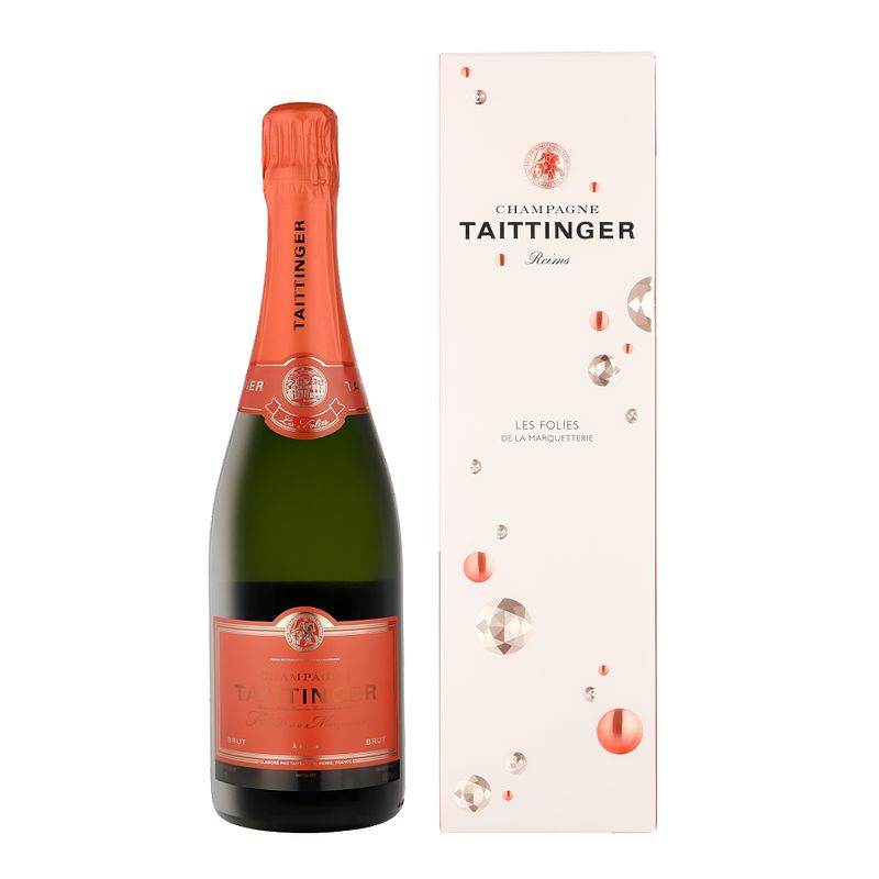 Foto van Taittinger les folies de la marquetterie 75cl wijn + giftbox