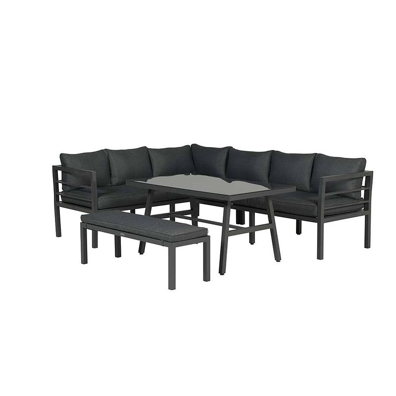 Foto van Garden impressions - blakes loungedining set - 4 delig - carbon black