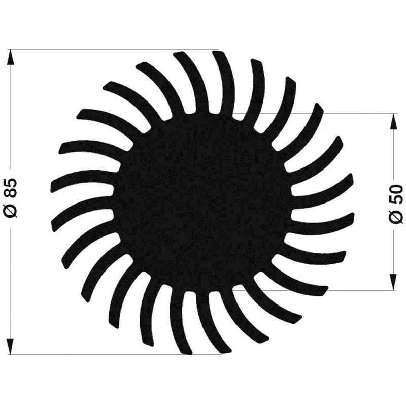 Foto van Fischer elektronik sk 572 20 sa led-koellichaam 2.15 k/w (ø x h) 85 mm x 20 mm