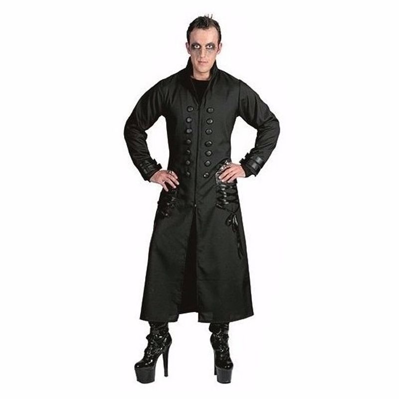 Foto van Zwarte gothic/vampier jas verkleedkleding voor heren 52-54 (l/xl)