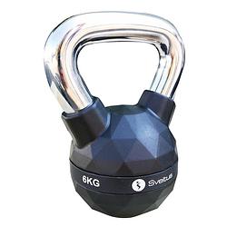 Foto van Sveltus kettlebell diamond 6 kg staal/polyurenthaan zwart