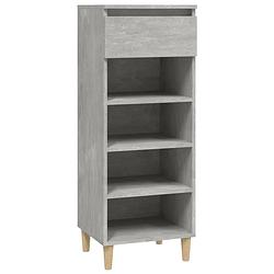 Foto van The living store schoenenkast - bewerkt hout - 40 x 36 x 105 cm - betongrijs