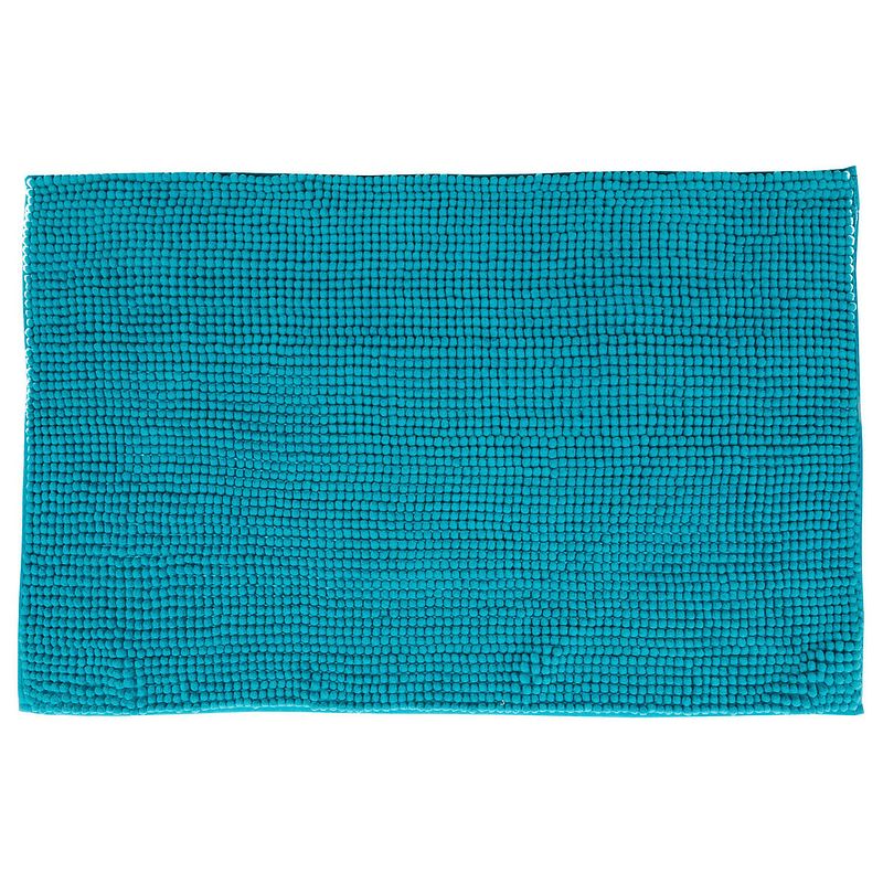 Foto van Badkamerkleedje/badmat voor op de vloer aqua blauw 50 x 80 cm - badmatjes