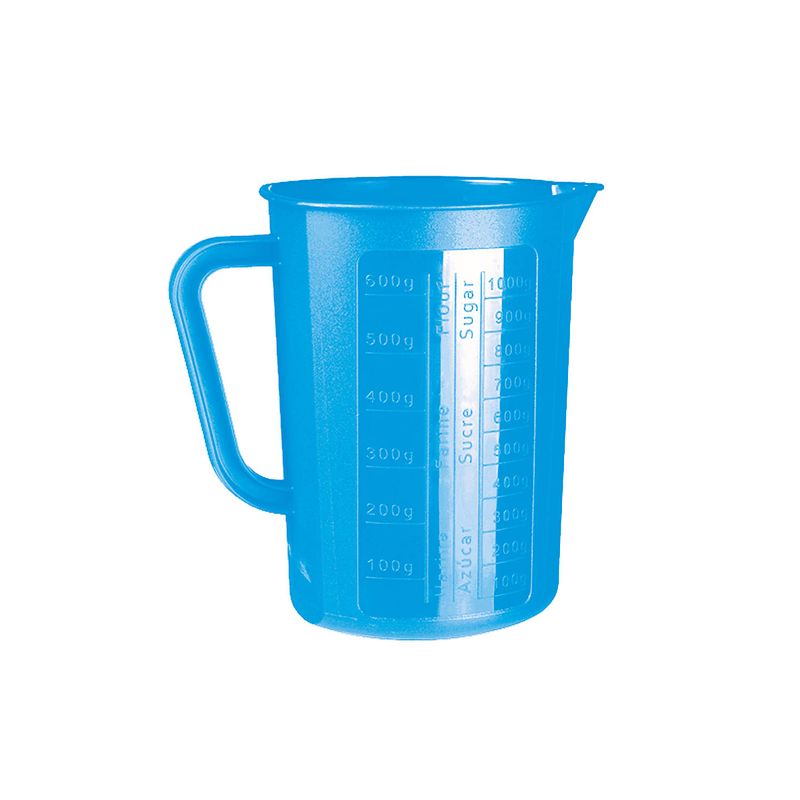 Foto van Juypal keuken maatbeker/mengbeker - kunststof - blauw - 1400 ml - maatbekers