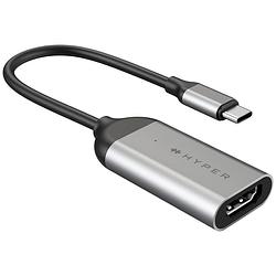 Foto van Hyper hd-h8k-gl usb-c / hdmi adapter [1x usb-c stekker - 1x hdmi-bus] zilver