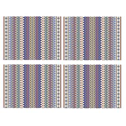 Foto van 4x stuks ibiza stijl placemats van vinyl 40 x 30 cm blauw - placemats