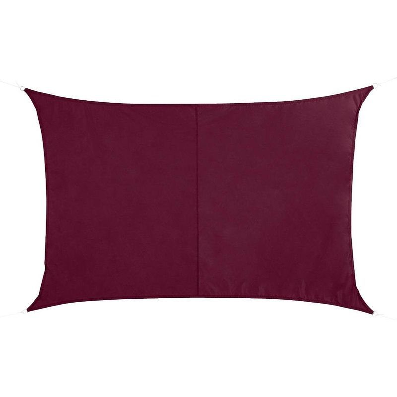 Foto van Polyester schaduwdoek/zonnescherm curacao rechthoekig bordeaux rood 2 x 3 meter - schaduwdoeken