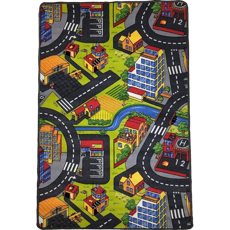 Foto van Speelkleed - verkeerskleed - speeltapijt - stratentapijt - smart city 100 x 150 cm - design 11