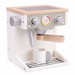 Foto van Houten speelgoed espressomachine/ koffiemachine 17.7 x 16.5 x 14.5 cm - educatief speelgoed - duurzaam en veilig