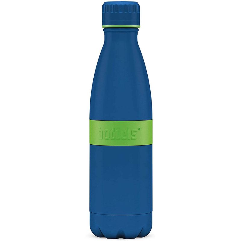 Foto van Boddels twee+ thermosfles drinkfles - 0,5 liter - blauw/groen